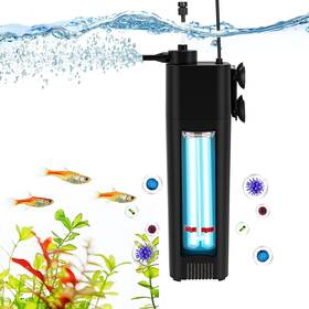 Fk087-15w Fishkeeper Aquarium Filter For 30-100gal 172 Gph U-v Fish Tank Submersible Inter