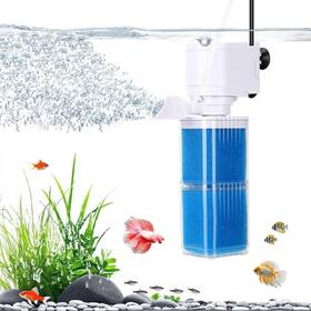 Yus030 Fishkeeper 4-in-1 Aquarium Power Filter - Mutil Stage 6w For 20-40gal Blue