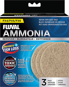 Fluval Fx4 Fx6 Ammonia Remover Pad Replacement Aquarium Filter Media 3-pack