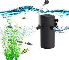 Fumak 744110947441 135gph Fish Tank Filter In-tank For 10-40 Gallon Tanks 2-stage Internal