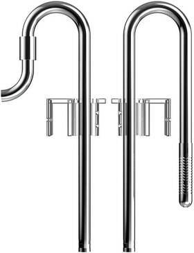 Fzone 313040058031 Stainless Steel Lily Pipe Inflow And Outflow Work With 16/22mm Filter Hose