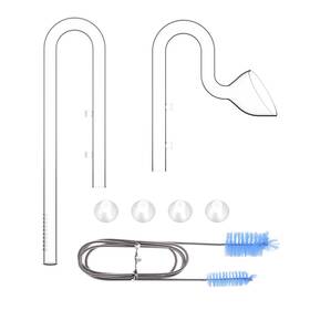 Fzone 764595877293 17mm Aquarium Glass Lily Pipe Kit With Inflow Outflow And Brush For 5/8 Inch Id