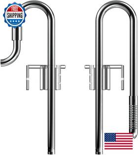 B0by8t3nxf Fzone 10 Inch Stainless Steel Aquarium Lily Pipes Inflow Outflow 12/16mm With Acryli