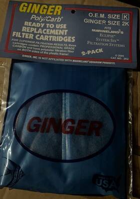 Ginger 036274274007 Aquarium Cartridges - Size K 2 Pack 7 Packs For 20.00
