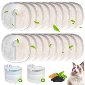 Hoetek Cheerble-cdy02-f18 18 Pack Replacement Filters For E1/e1 Cat Fountain Standard Size White