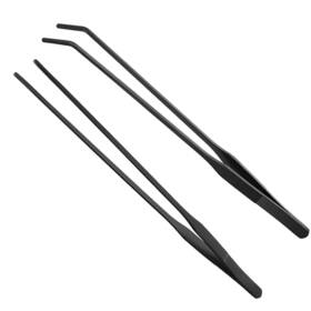 Hrasy 727536480099 Black Aquarium Tweezers Set Stainless Steel Straight And Curved Long