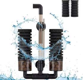 Hygger 716852489480 Sponge Filter Aquarium Double Replaceable Media With 4