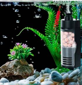 Hygger Hg044-l Internal Submersible Bio Sponge Filter With Ceramic Balls 2-5 Gal