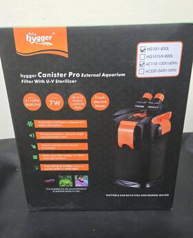 Hg101-800l Hygger Quiet Self-priming Canister Filter 10-30 Gal Fresh/salt Aquarium 211gph