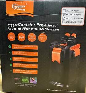 Hg101uv-1800l Hygger 120 Gallon Aquarium Canister Filter 9w Uv Sterilizer 475gph Fish Tank With Pump