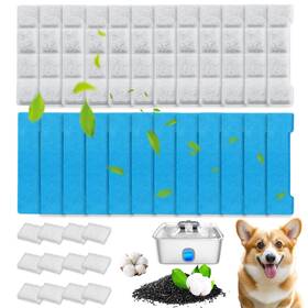 Hyparade Dogwaterfilter-16 32-pack Dog Water Fountain Filter Replacement Compatible With Blue