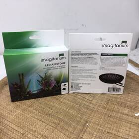 Imagitarium 800443232156 2 Led Round Airstone Fish Tank Light 3 Inch New Multicolor Aquarium Lot