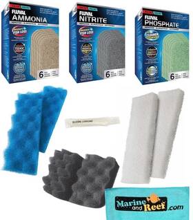 Inland Seas 754684245416 Fluval 306 307 Filter Media Bundle 6pcs Bio-foam Ammonia Nitritettttttttttt