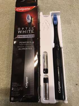 Instapark 313050967910 Colgate 360 Optic White Pro-series Battery Black Toothbrush Open Box