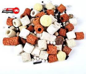 Jiaqi 445040149150 1kg Bio Balls Ceramic Rings Set Aquarium Biological Filter Media With Mesh Bag