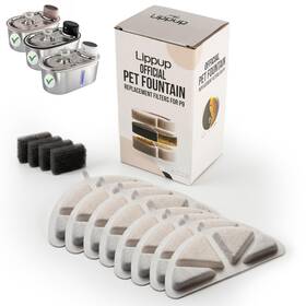Lippup 198715916324 Official Cat Water Fountain Filters 8 Pack Replacement White
