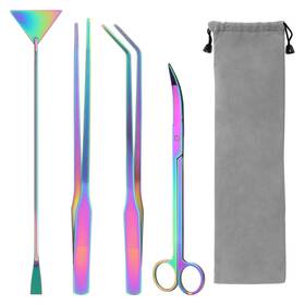 Liveek 438051501537 Aquarium Aquascape Tools Kit 15 In 4in1 Anti-rust Aquatic Plant Aquascaping