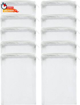 Afmb-002 Lltgmv 10 Pcs Aquarium Filter Media Bags - Reusable Mesh 6 Inch X 4 For Fish Tank F