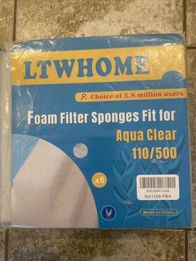 Ltwhome 313048197169 Foam Filter Pads Fit For Aqua Clear 110/500 Aquaclear Pack Of 6 Plastic Torn