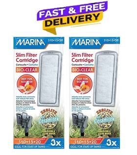 Marina 313107466496 6 Pack Bio-clear Slim Filter Zeolite Plus Ceramic Cartridge For Aquarium