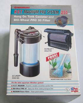 250s Marineland 047431632516 H.o.t Magnum Pro System Hang On Tank Canister And Bio Wheel 30 Filter