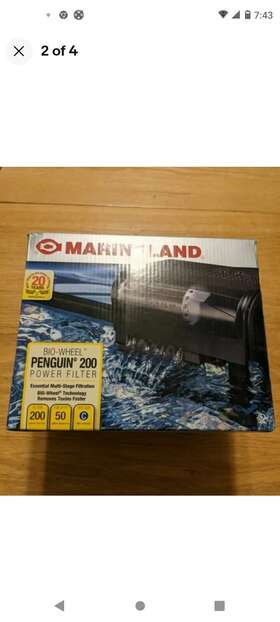 Marineland 744110798449 Penguin 200gph Bio-wheel Power Filter Multistage Aquarium Filtration