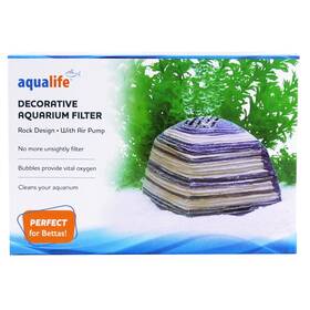 No 030172105791 Decorative Striped Rock Bubble Aquarium Filter Filtration Set - 10 Gallon Tanks