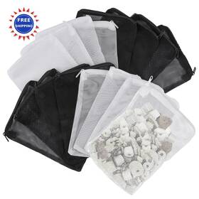 Xmkj1213 Okxiri Filter Media Bags 16 Pcs 9 Inch Aquarium Extra Fine Zipper White Black