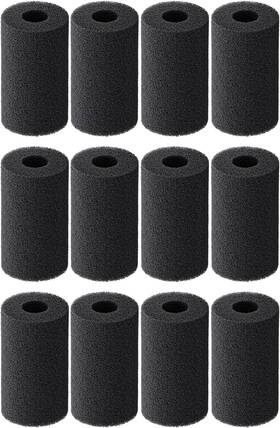 Pawfly-2185-bk Pawfly 12 Pack Pre-filter Sponge Aquarium Filter 0.8 Inch Intake Black