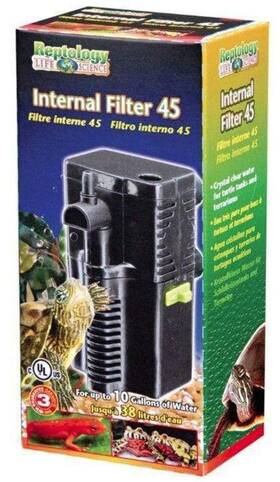 Penn-plax 030172060755 Reptology Fully Internal Filter For Turtle Tanks And Reptile Terrariums 45