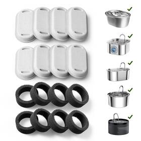 Petlibro Plff003 8 Packs Replacement For Stainless Steel Fountain White