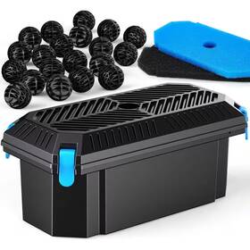 Phewnyzo 726084505162 Outdoor Pond Filter Box With 2 Pads 20 Bio-balls For Submersible Fountain