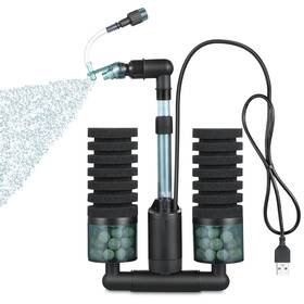 Qanvee 697478673944 Aquarium Sponge Filter Bubbler With Ultra Quiet Water Pump And Ceramic Balls
