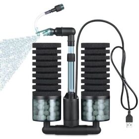 Qanvee Aquarium Electric Power Sponge Filter With Usb Driven Ultra Quiet