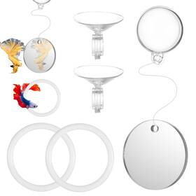 Qianyu 834582 1 Mirror 3pcs Betta Fish Exercise Ring And Mirror Set 1 With Floating Ball 2 Ex