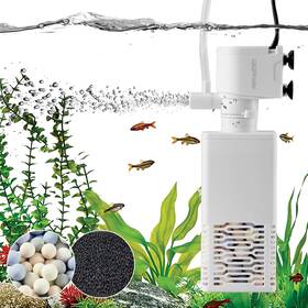 Qiqiwader 726084712591 Aquarium Filter Internal All-in-one 6w 130gph For 10-40ga