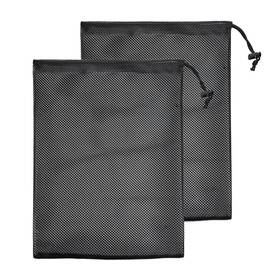 Quacc-xpc11 Quacc 2pcs Black Pump Barrier Bags With Drawstring Sturdy Filter Mesh Ba
