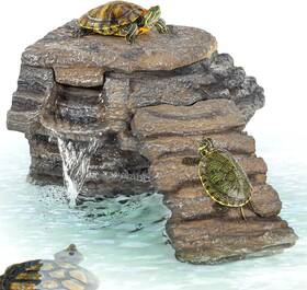 Reptizoo 313104011095 Turtle Tank Filter 120gph Basking Platform With Detachab