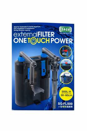Sg-fl500 Saga External Aquarium Filter 500l/h Hang-on Canister For 30 60cm Tank