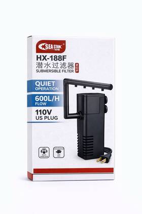 Hx-188f Sea Star Internal Aquarium Filter 600l/h Submersible Fish Tank Pump 8w 110v Quiet