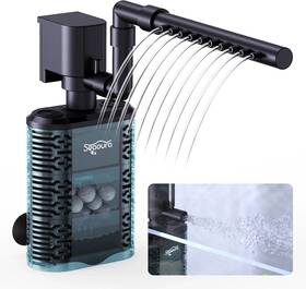 Sr-702 Seaoura Submersible Aquarium Filtration System 120gph Silent For 5-20 Gallons