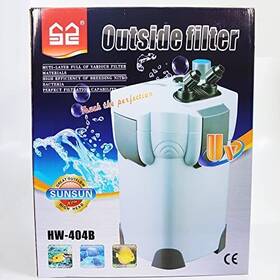 Hw-404b Sunsun 723061223118 525 Gph 5-stage External Canister Filter With 9w Uv Sterilizer Gray