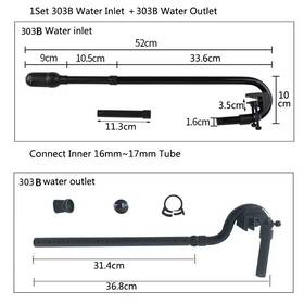 Supreme-goodsoutlet 705353834448 Aquarium Fish Tank Filter Rain Spray Bar Unit Outflow Pipe Inlet Outlet Tube Kit