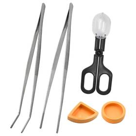 Suruikei 791715371676 2pcs Stainless Steel Feeding Tongs Reptile Tweezers Long Handle Feed
