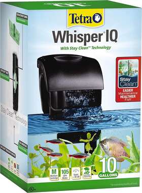 T Tra 046798780007 Tetra Whisper Iq Power Filter 10 Gallons 105 Gph With Stay Clean Technology