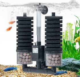 Tararium 313114447440 Aquarium Sponge Filter 15-55 Gallon Fish Tank Electric Power Double