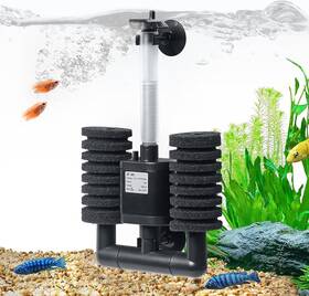 Tararium 445033813860 Aquarium Sponge Filter 5-20 Gallon Fish Tank Electric Power Double Spong