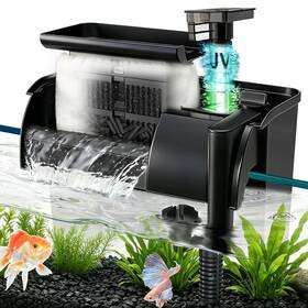 Tararium 973937722489 Large Hang On Back Aquarium Filter 344gph For 40-150 Gallon Fish Tank U-v Li