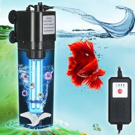 B0c3q9bqs3 Tararium Aquarium Uv Filter 40-75 Gal 211 Gph Swirl Turbo Submersible Internal Cleaner