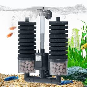 Tararium B18759 Aquarium Sponge Filter 15-55 Gallon Fish Tank Electric Power Double S